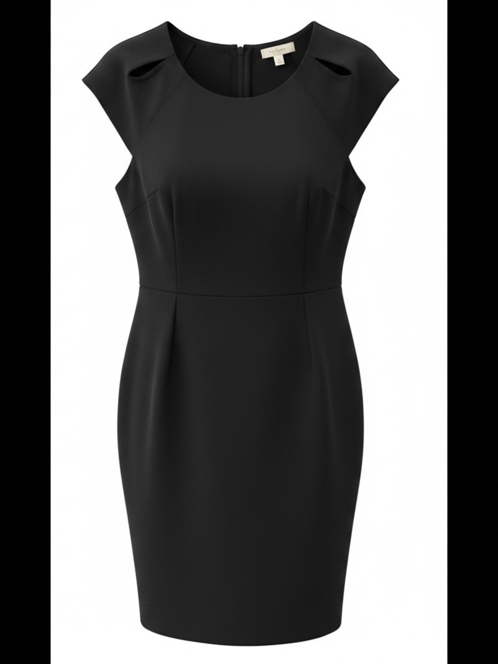 kate spade Black Cap Sleeve Sheath Dress with Cutout Detailing
